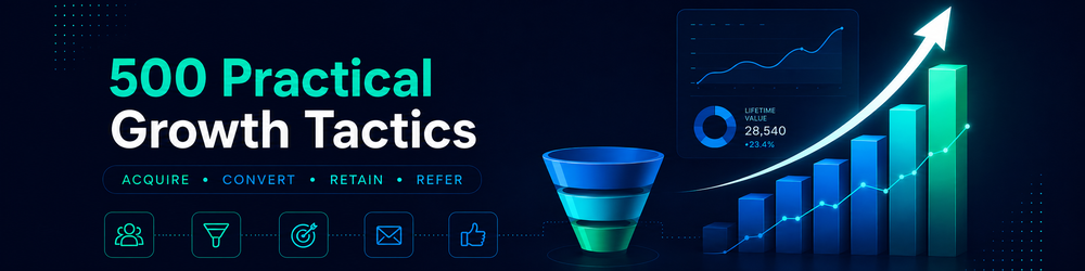 The Growth Hacking Playbook: 500 Tactics for Startups banner